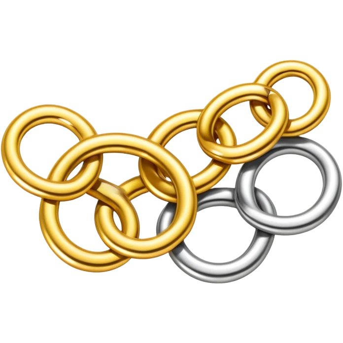 Two interlocking chain links, one gold and one silver, representing the connection and stacking of habits emoji