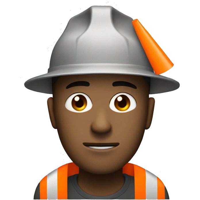 Guy who hide his eyes with a orange traffic cone emoji