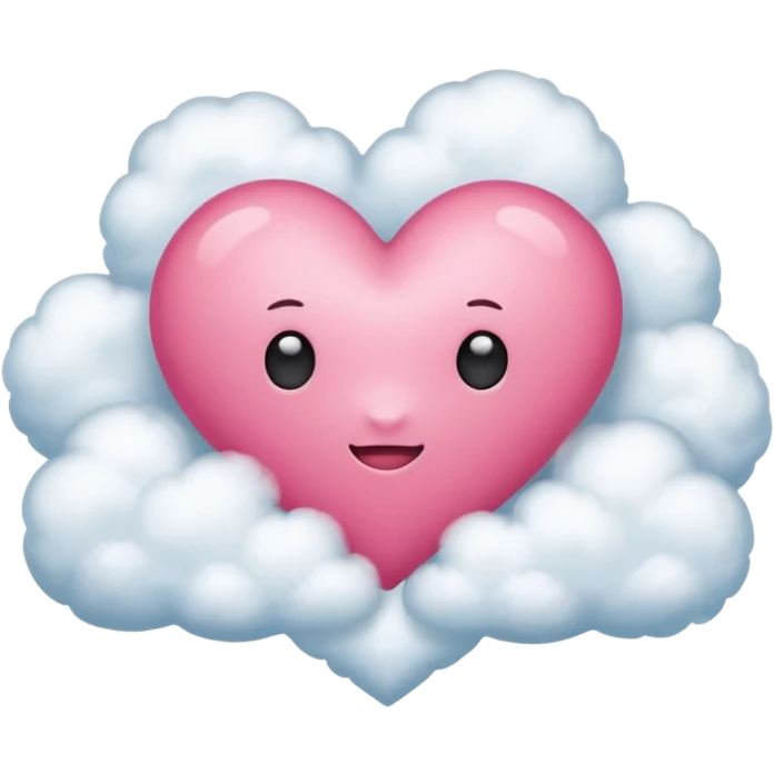 pink heart + cloud emoji