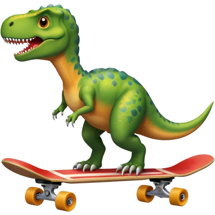 Dinosaur on a skateboard emoji