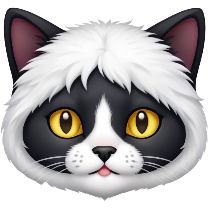 Black kitty with a bit of white emoji