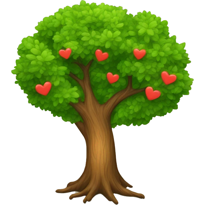tree with heart emoji