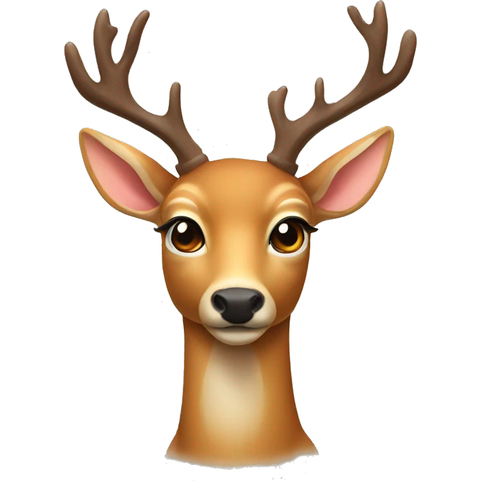Deer with a little ribbon on the nose emoji