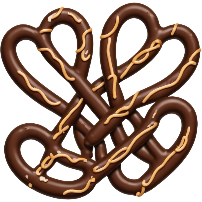  chocolate dipped pretzels with dark chocolate drizzle  emoji