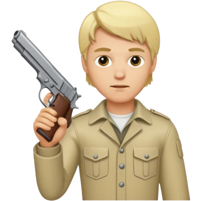 blonde man with a pistol emoji