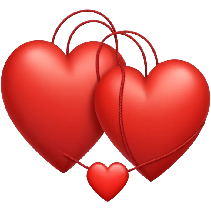 Two hearts connected by string for 'Stay' song emoji