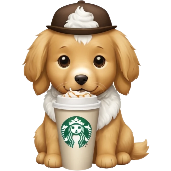  Dog with Starbucks  emoji
