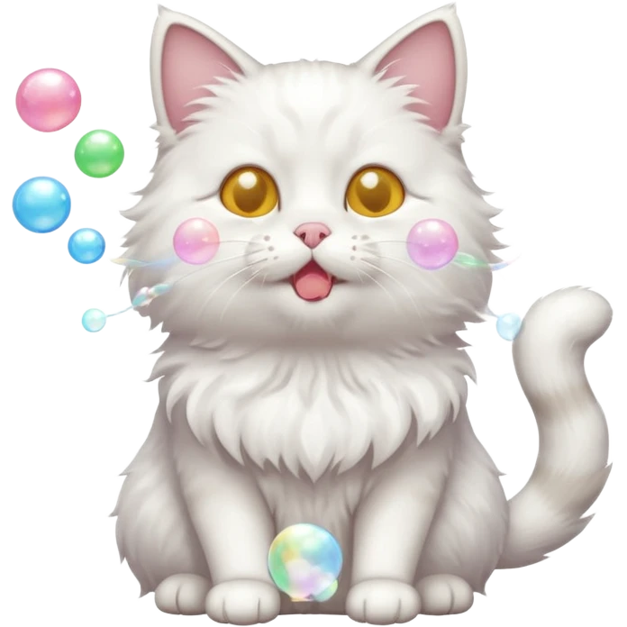cat blowing bubbles emoji