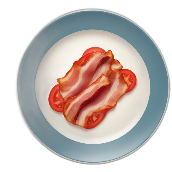 Bacon Tomato on a plate emoji