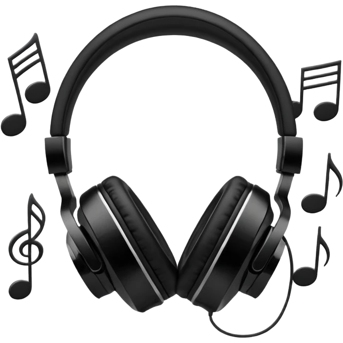 Headphones with music emoji