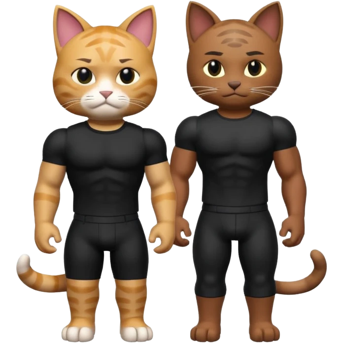 Roblox cat and human whit black musculos shirt emoji