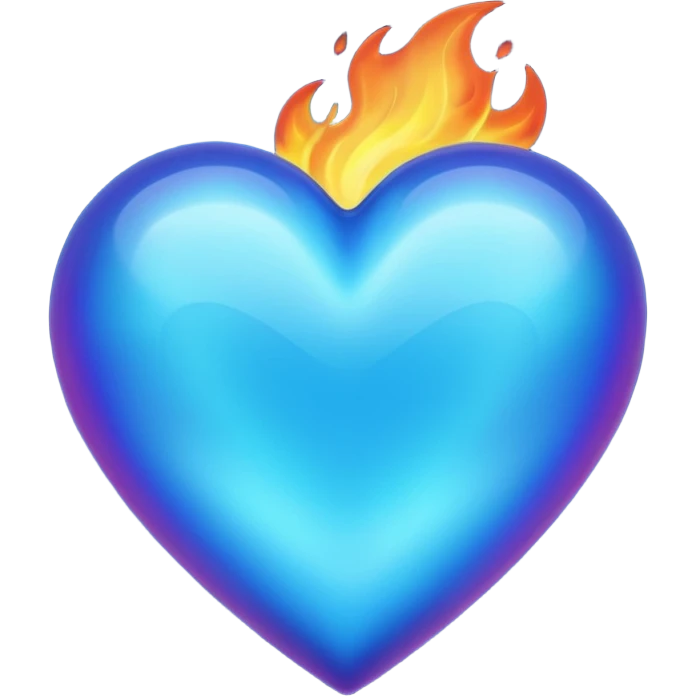 Mavi kalp ateşli emoji