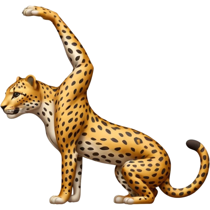 leopard stretching with its back arched emoji