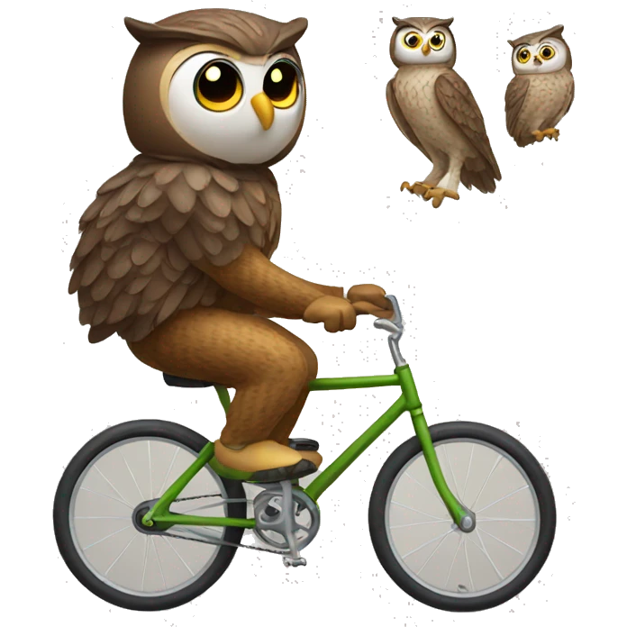 Owl riding bike emoji