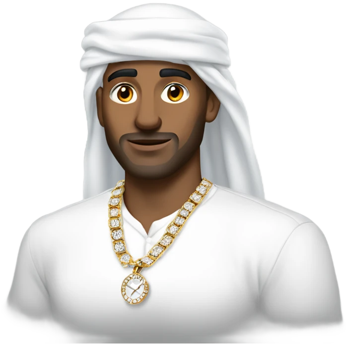 White Arab 6 foot 2 tall man with diamond earrings a Rolex watch and a Cartier bracelet inside a white on white emoji  emoji