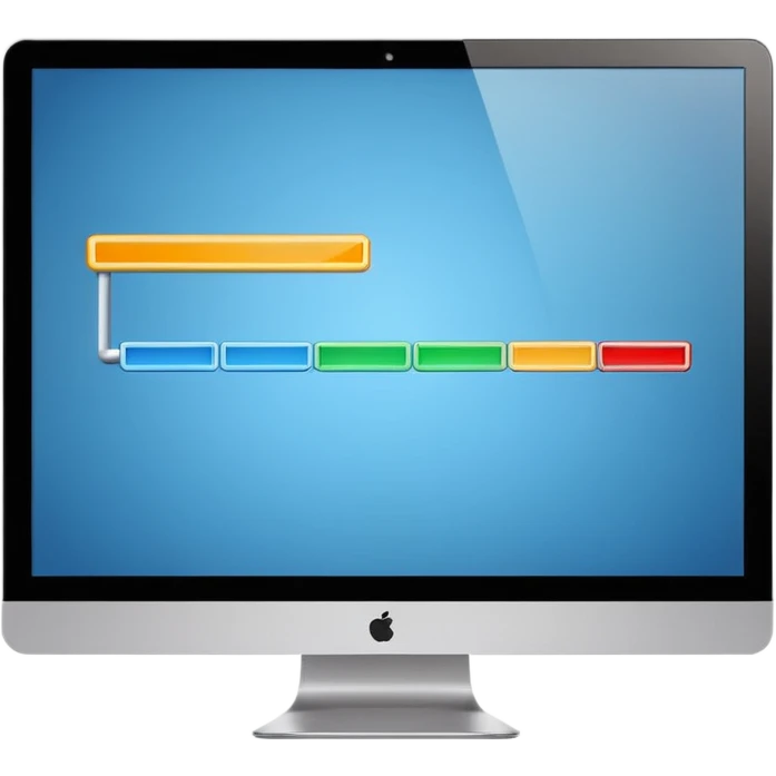 computer screen with a timeline bar emoji