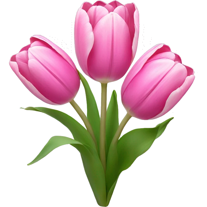 3 pink tulips with a white bow emoji