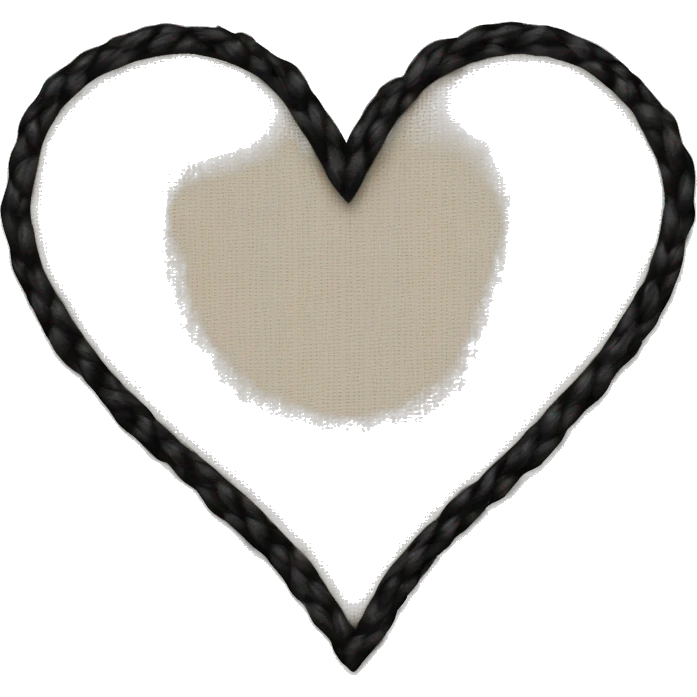 black stitched heart emoji