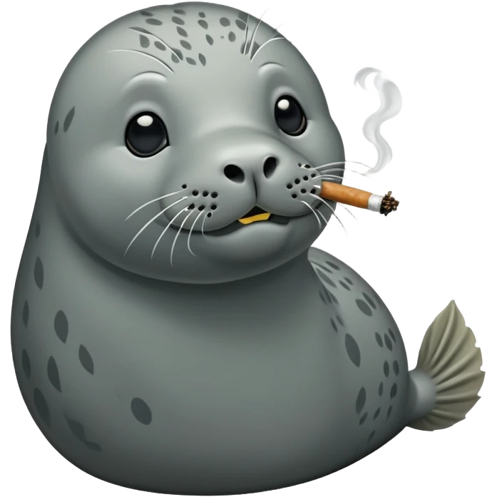 Grey seal Smoking weeds emoji