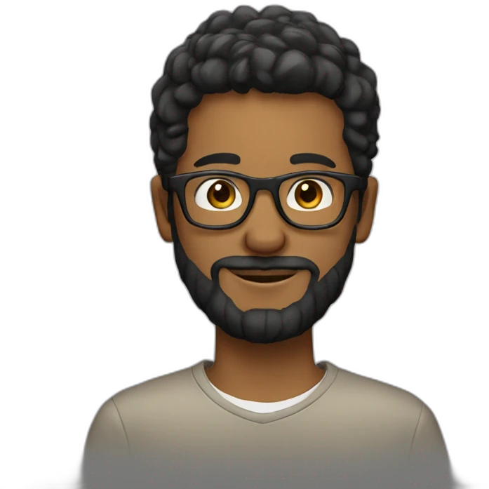 young man with beard and glasses emoji