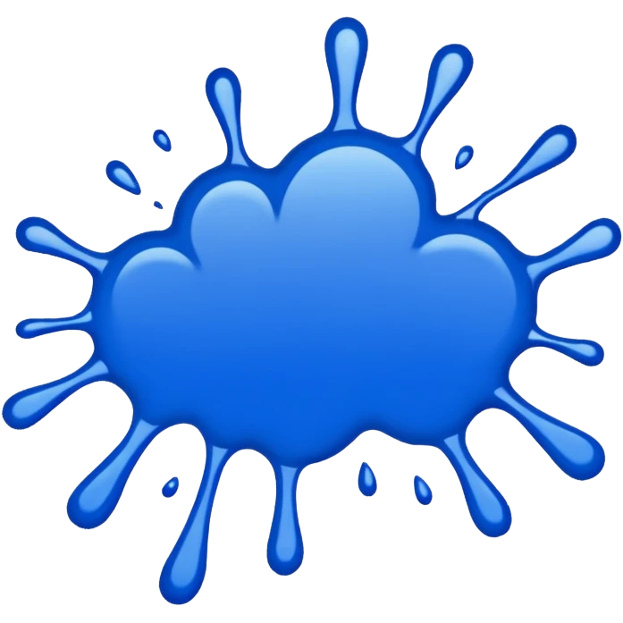 Blue paint splatter emoji