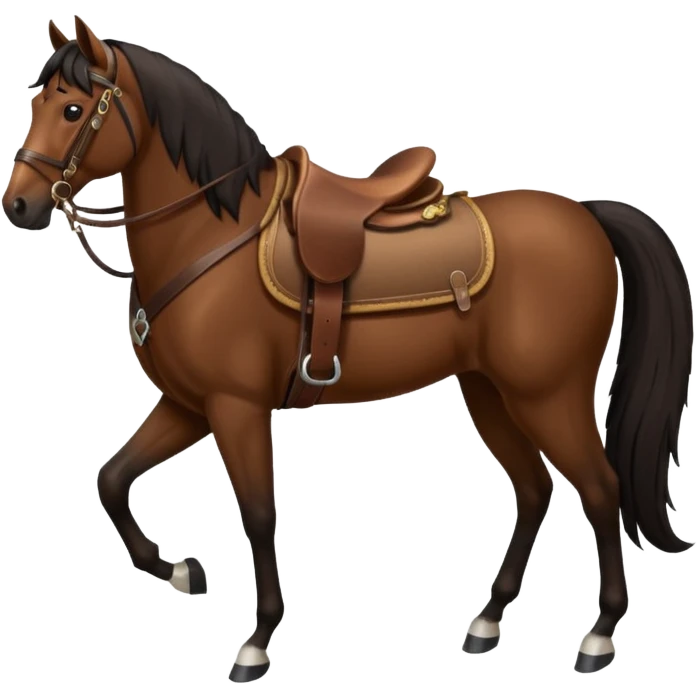 Horse with Cossack saddle emoji