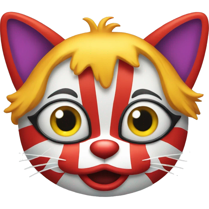 a cat disguised as a clown emoji