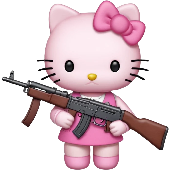  hello kitty with a ak47 emoji