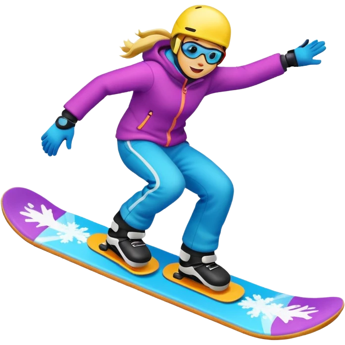 snow board,colorful, negative: character. emoji