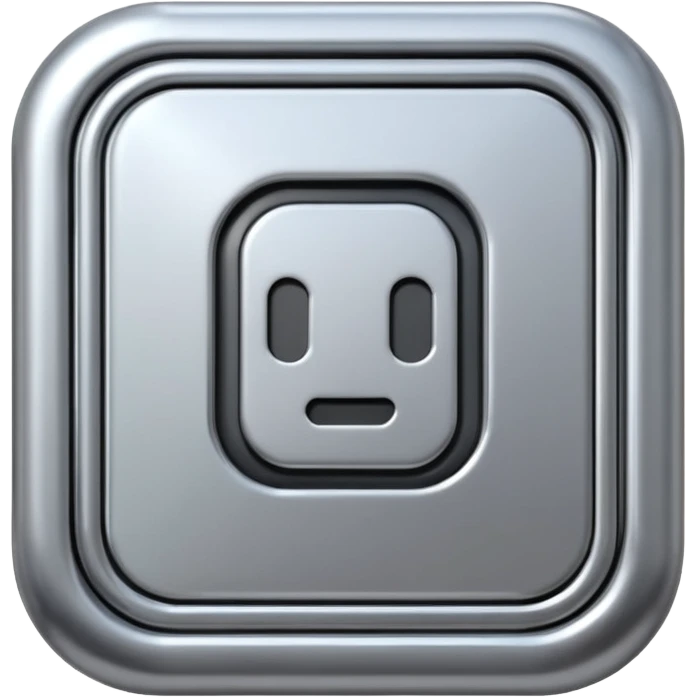 A futuristic microchip emoji made of polished silver chrome, minimal circuit details, smooth metallic surface, soft lighting, iOS emoji style, centered, clean white background emoji