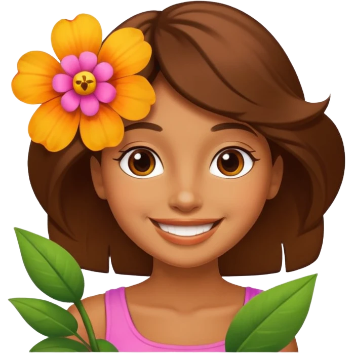 Coco con una flor emoji
