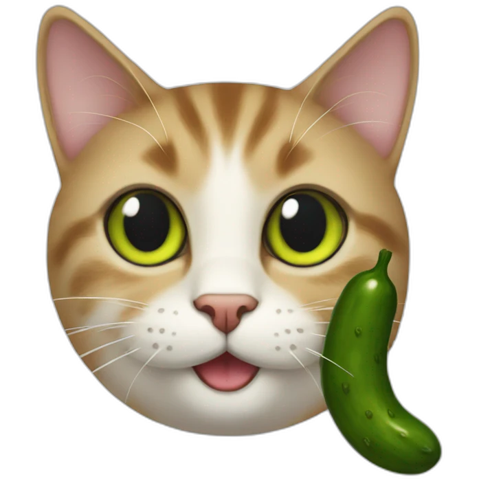 cat with pickle emoji