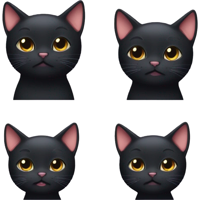 Blushing silly black cat👀 emoji