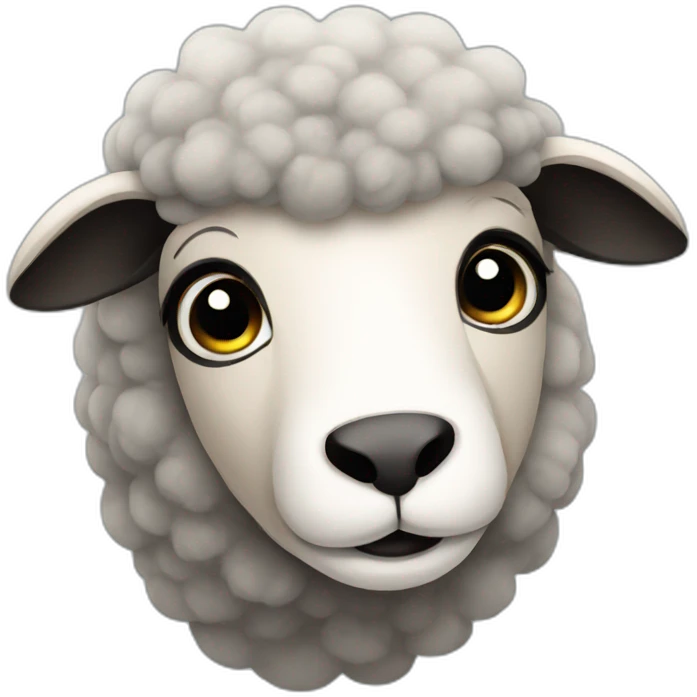 sheep with black hair emoji