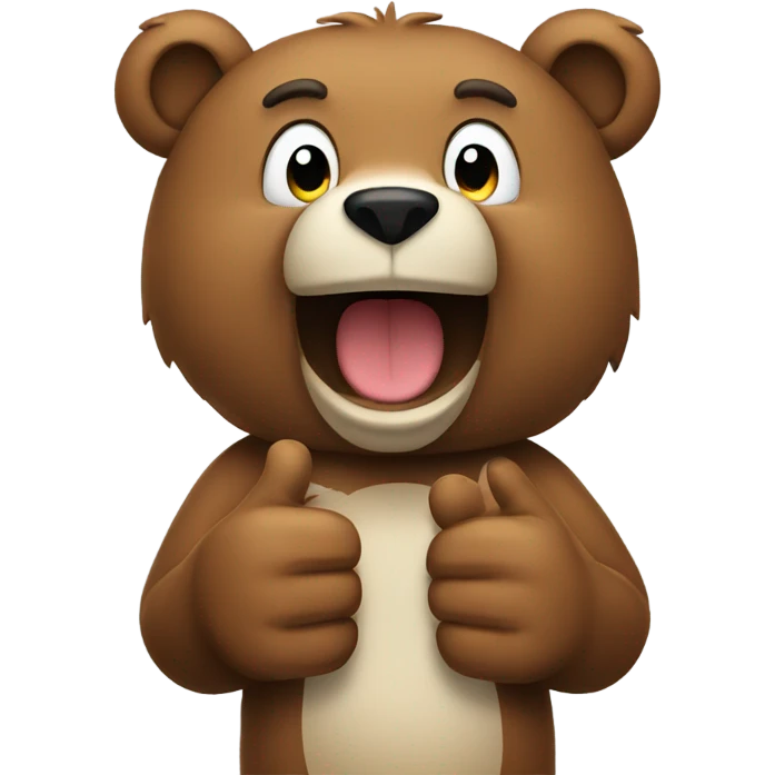 bear showing thumbs  emoji
