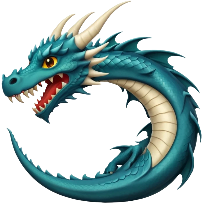 iOS style emoji, minimal dragon fang, dark fantasy object emoji