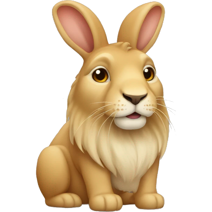 Small tan lion head rabbit emoji