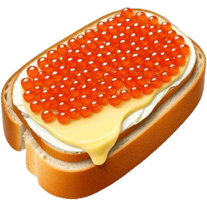 open sandwich with only two ingredients: red caviar and butter emoji