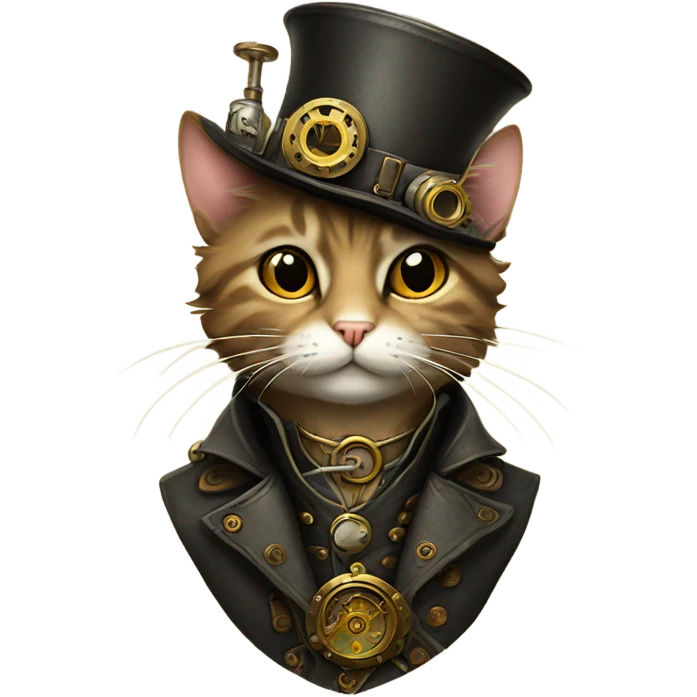 Steam punk cat emoji