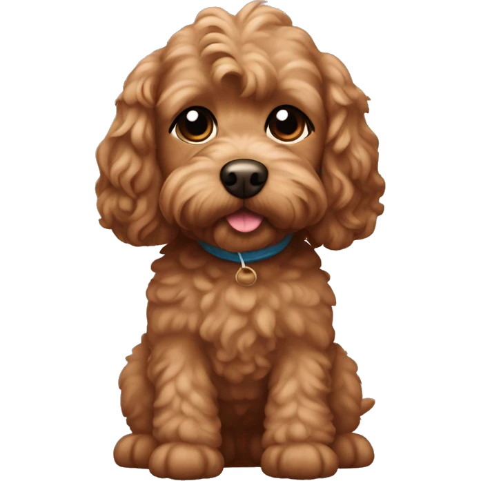 Chibi cockapoo brown dog emoji