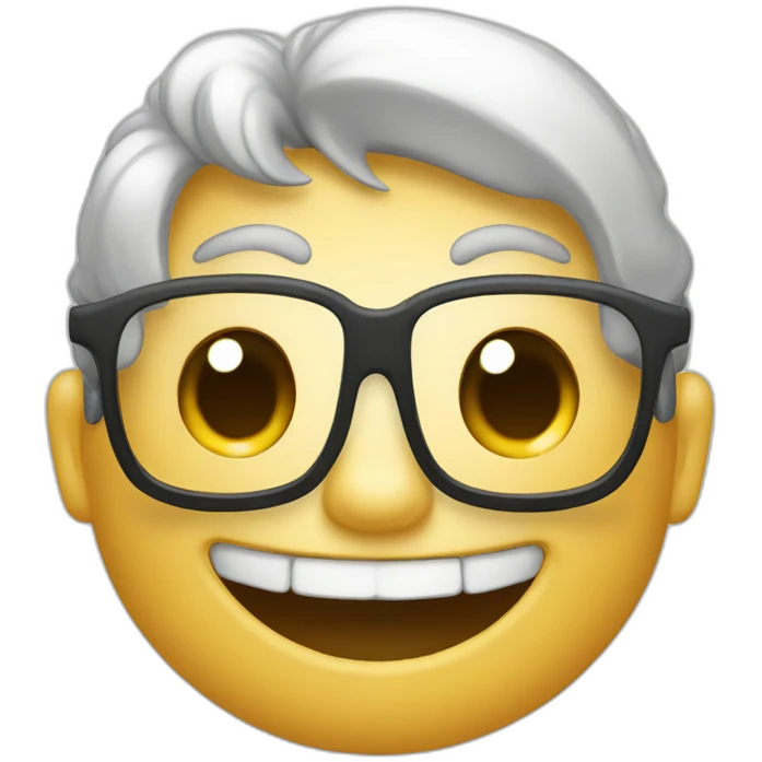 a goofy nerd, buck tooth teeth emoji