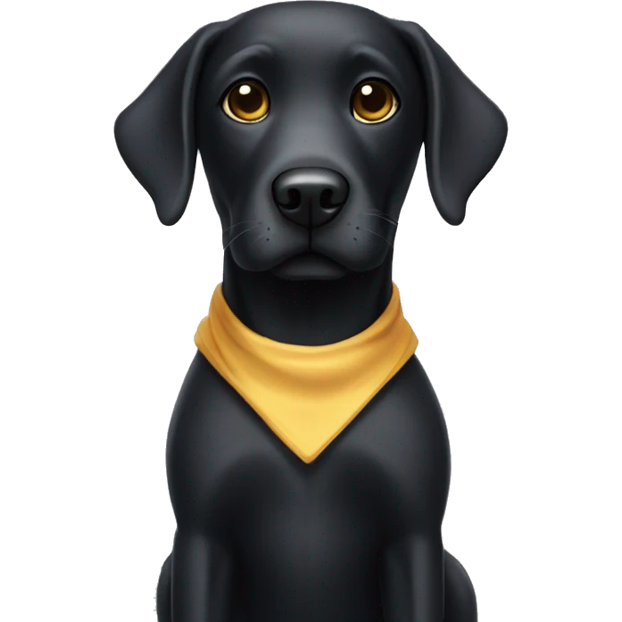 A black lab with a costume emoji