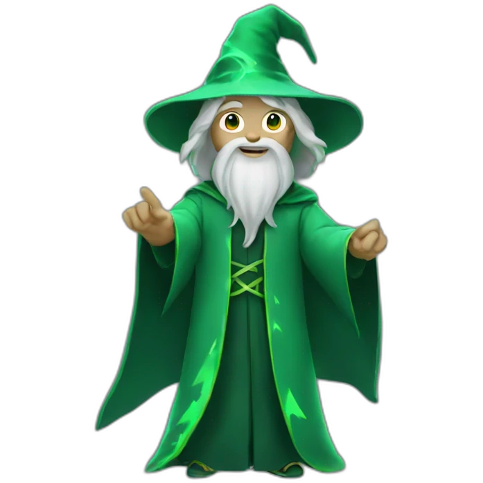 wizard with green lightning coming from hands emoji