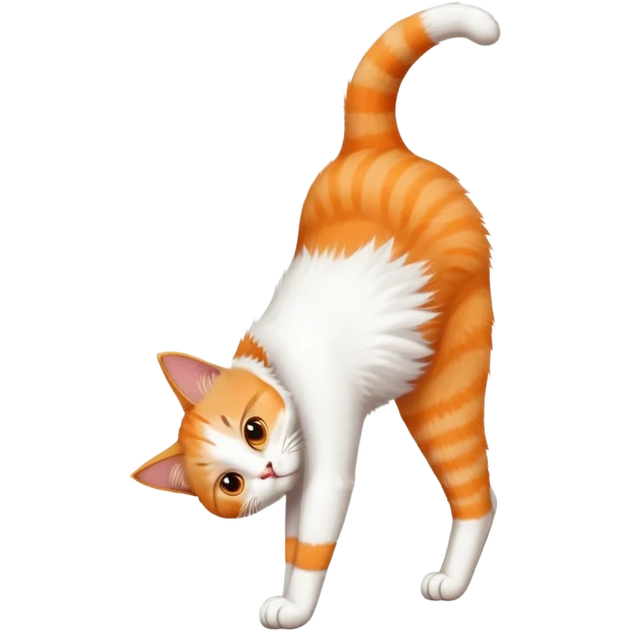 A cat doing handstand emoji