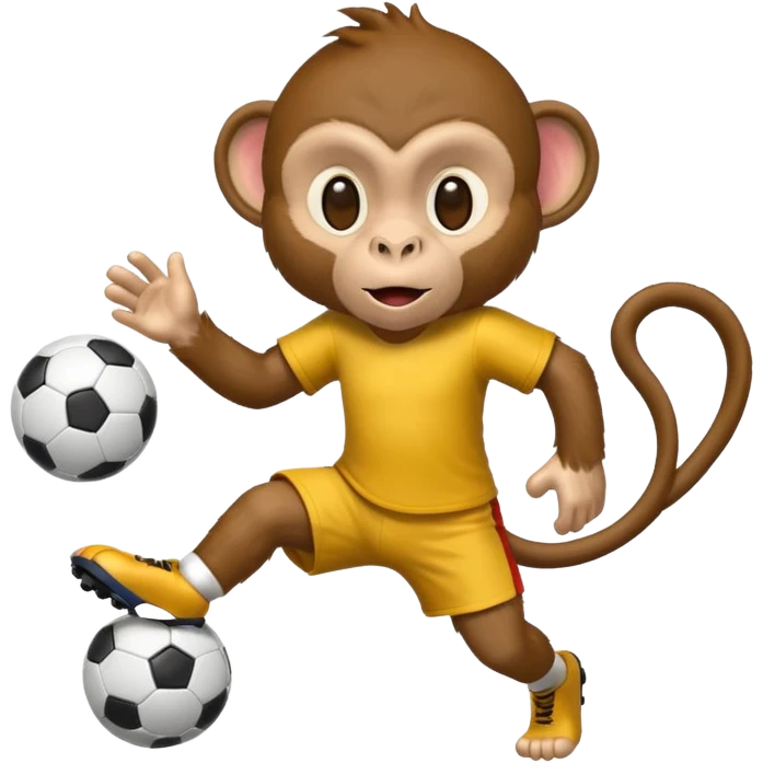 Quiero hacer a un mono jugando futbol emoji