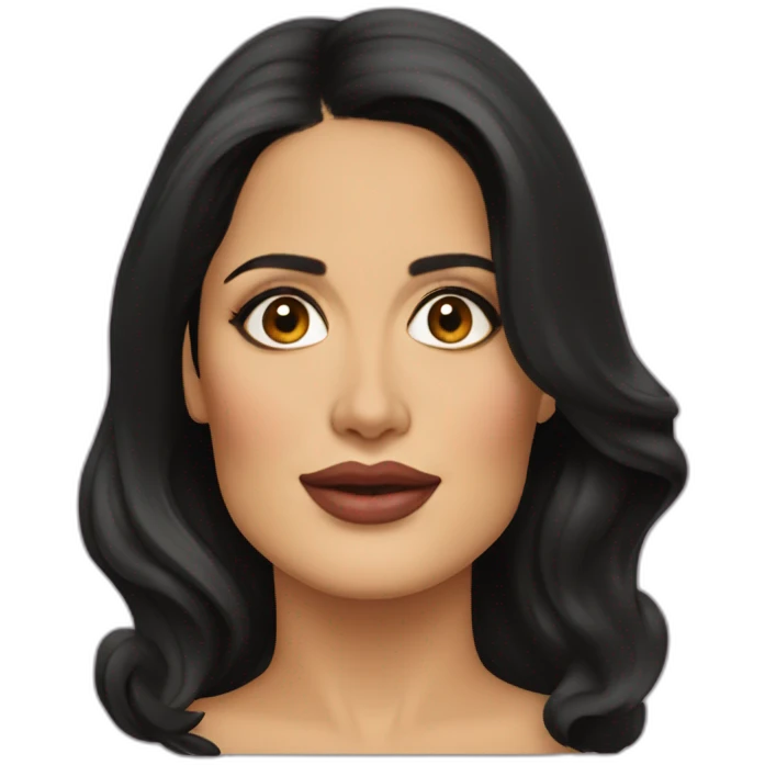 Salma hayek perfect bust with my face emoji
