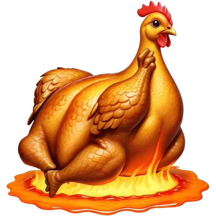 hot lava and chicken emoji