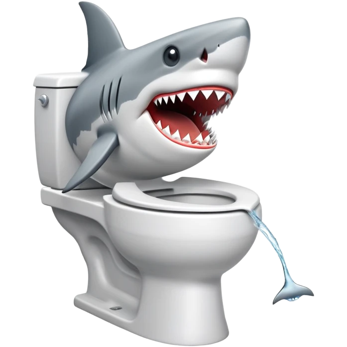 A shark on a toilet emoji