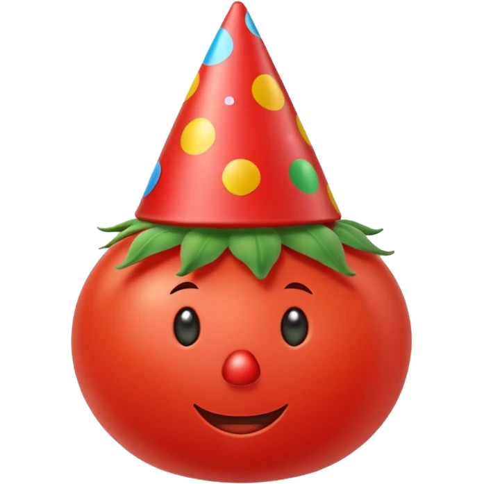 tomato wearing party hat emoji