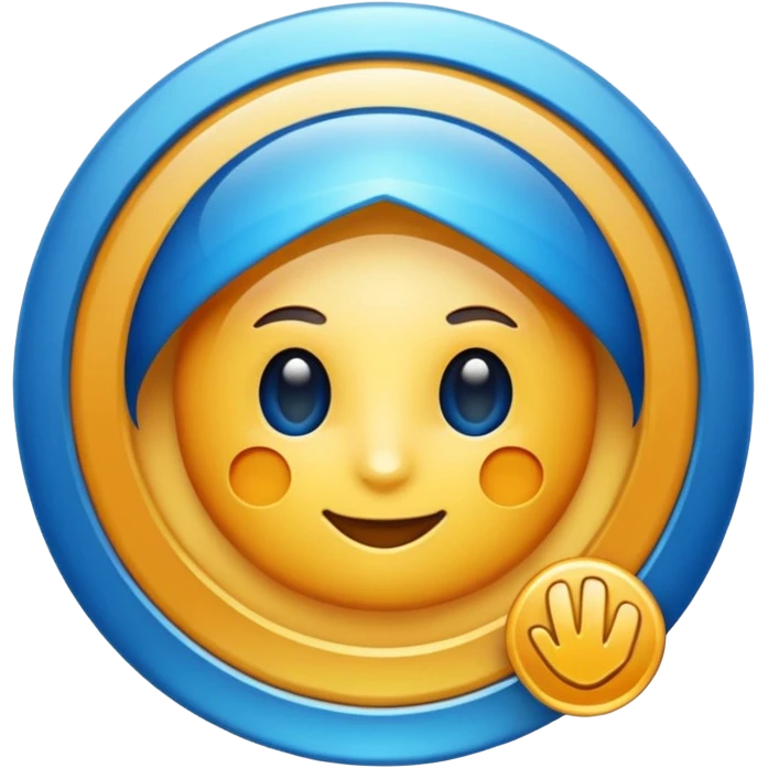 Logo certification de couleur bleu  emoji